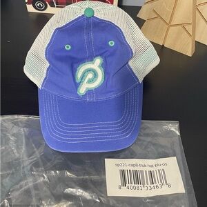Peloton Blue and White Trucker Hat
